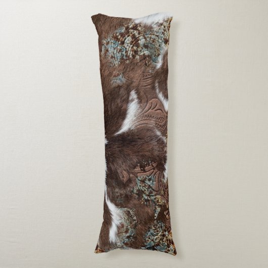 Coussins Longs Rustique Pays Occidental Cuir de vache (Devant (Vertical))