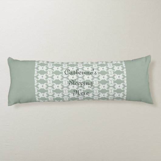 Coussins Longs Sage Green Damask (Dos)