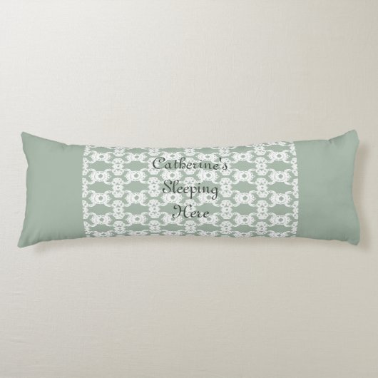 Coussins Longs Sage Green Damask (Devant)