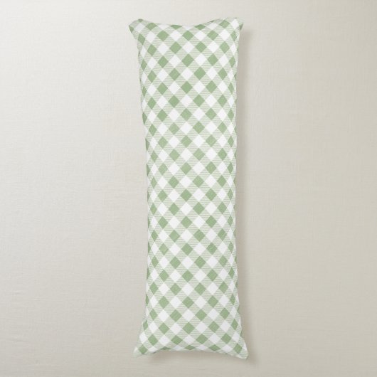 Coussins Longs Sage naturel rustique En vichy Plaid (Devant (Vertical))