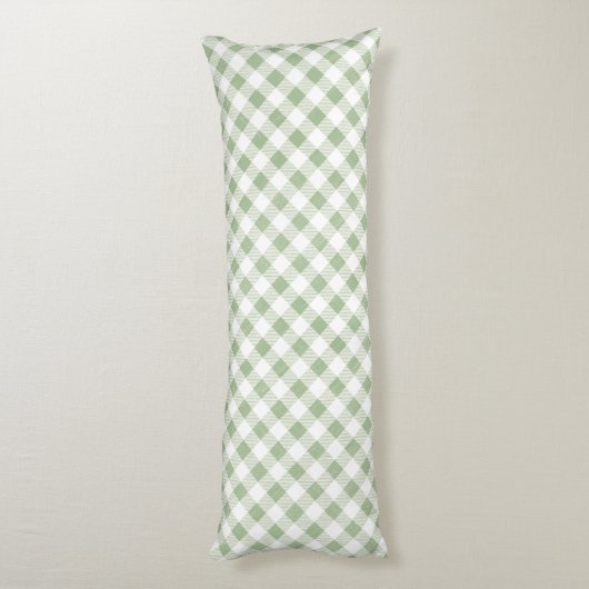 Coussins Longs Sage naturel rustique En vichy Plaid (Dos (Vertical))