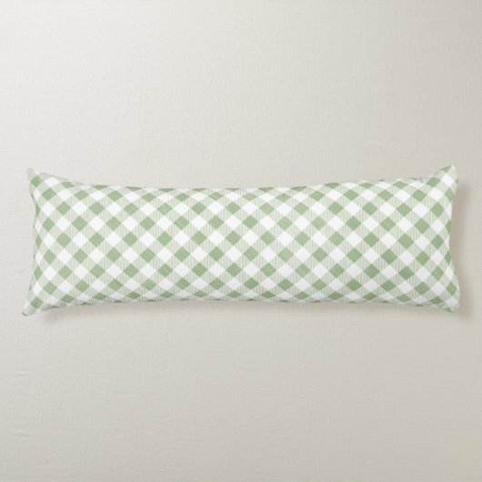 Coussins Longs Sage naturel rustique En vichy Plaid (Devant)