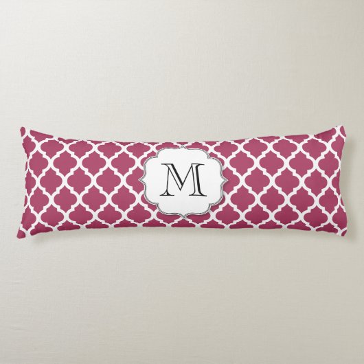 Coussins Longs Sangria Carrelage rouge marocain avec Monogramme p (Devant)