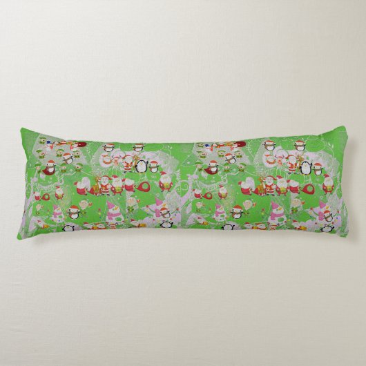 Coussins Longs Santa Magical Green New Year (Devant)