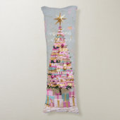 Coussins Longs Sapin de Noël rose et or Impasto (Devant (Vertical))