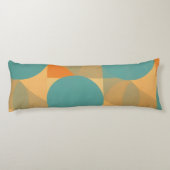 Coussins Longs Sarcelle, Brun clair et Orange dans un motif de st (Dos)
