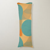 Coussins Longs Sarcelle, Brun clair et Orange dans un motif de st (Devant (Vertical))