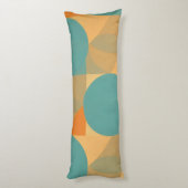 Coussins Longs Sarcelle, Brun clair et Orange dans un motif de st (Dos (Vertical))
