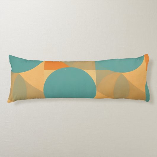 Coussins Longs Sarcelle, Brun clair et Orange dans un motif de st (Devant)