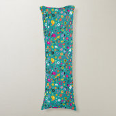 Coussins Longs sarcelle d'hiver de motif de bande dessinée (Devant (Vertical))