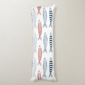 Coussins Longs Sardines méditerranéennes décoratives Motif de poi (Dos (Vertical))