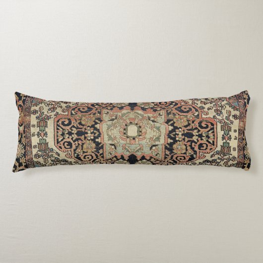 Coussins Longs Sarouk rose beige perse  (Devant)