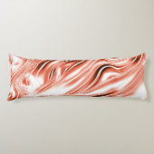 Coussins Longs Saumon à rouge long ondulé traces sur fond blanc (Devant)