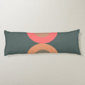 Coussins Longs Saumon moderne du milieu du siècle et olive (Dos)