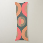 Coussins Longs Saumon moderne du milieu du siècle et olive (Devant (Vertical))