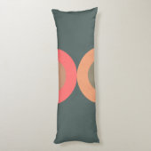 Coussins Longs Saumon moderne du milieu du siècle et olive (Dos (Vertical))