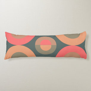 Coussins Longs Saumon moderne du milieu du siècle et olive