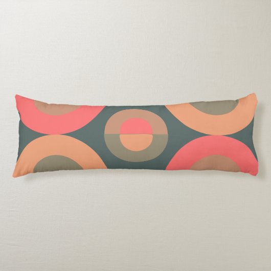 Coussins Longs Saumon moderne du milieu du siècle et olive (Devant)