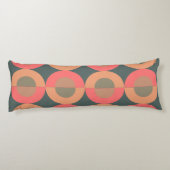 Coussins Longs Saumon moderne du milieu du siècle et olive (Dos)