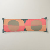 Coussins Longs Saumon moderne du milieu du siècle et olive (Dos)