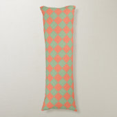 Coussins Longs Saumon vert olive rose Checker Motif diamant (Devant (Vertical))
