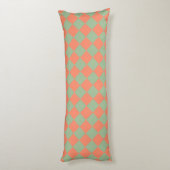 Coussins Longs Saumon vert olive rose Checker Motif diamant (Dos (Vertical))