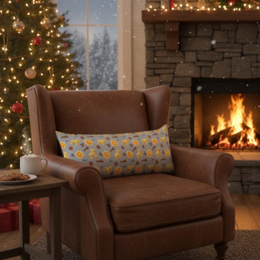 Coussins Longs Scandinavian Gingerbread & Citrus Holiday 