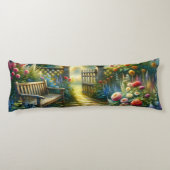 Coussins Longs Scène de porte de jardin ensoleillé (Dos)