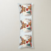 Coussins Longs Scène mignonne de rennes de Noël dans une forêt en (Dos (Vertical))