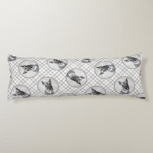 Coussins Longs Schnauzer Peinture Giant Décroché Art Chien origin (Dos)