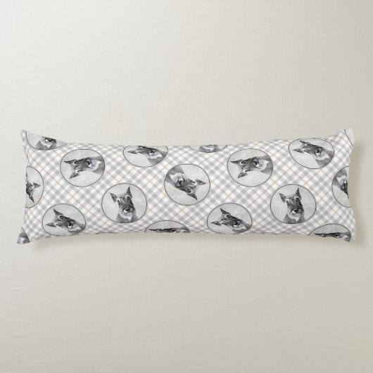 Coussins Longs Schnauzer Peinture Giant Décroché Art Chien origin (Devant)