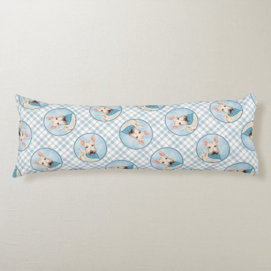 Coussins Longs Scottish Terrier Peinture Wheaten Original Chien A (Devant)