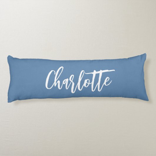 Coussins Longs Script de nom bleu Dusty (Dos)