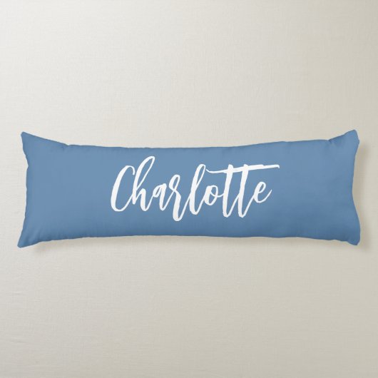 Coussins Longs Script de nom bleu Dusty (Devant)