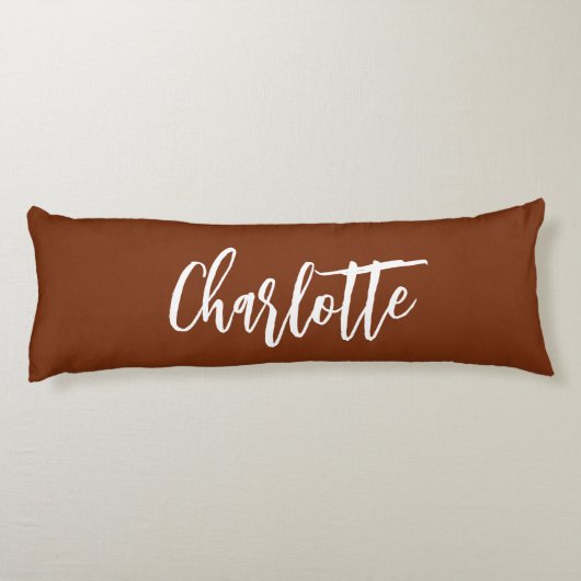 Coussins Longs script de nom de rouille Brown (Dos)