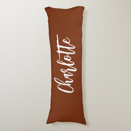 Coussins Longs script de nom de rouille Brown (Devant (Vertical))