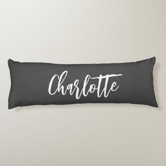 Coussins Longs Script de nom gris (Dos)
