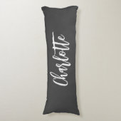 Coussins Longs Script de nom gris (Devant (Vertical))