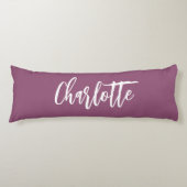 Coussins Longs Script de nom prune violet (Devant)