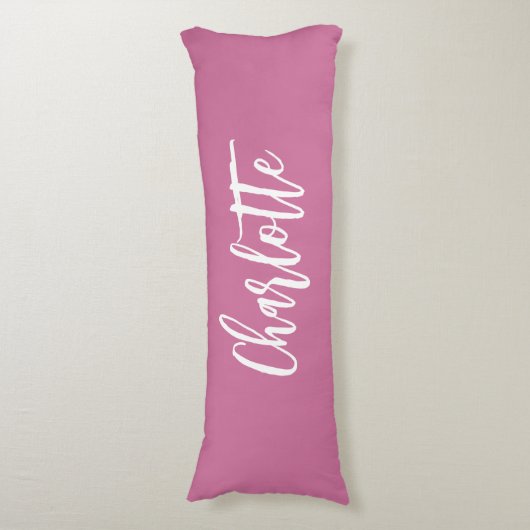 Coussins Longs Script de nom rose (Devant (Vertical))