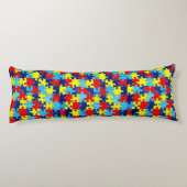 Coussins Longs Sensibilisation sur l'autisme-Puzzle par Shirley T (Dos)