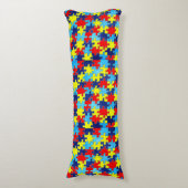 Coussins Longs Sensibilisation sur l'autisme-Puzzle par Shirley T (Devant (Vertical))