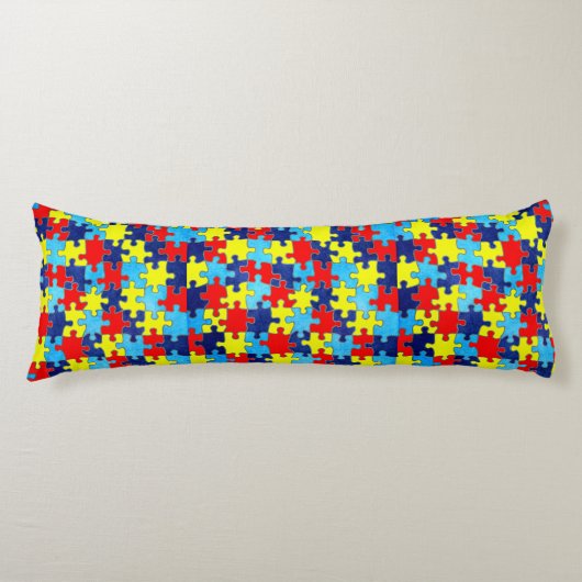 Coussins Longs Sensibilisation sur l'autisme-Puzzle par Shirley T (Devant)