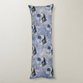Coussins Longs Série de crânes floraux bleus Design 2 (Dos (Vertical))
