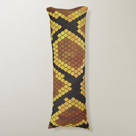 Coussins Longs Serpent Brown et impression or (Devant (Vertical))