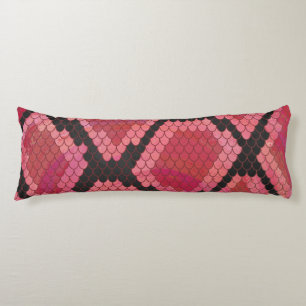 Coussins Longs Serpent noir et rouge