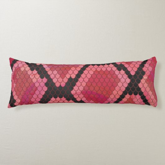 Coussins Longs Serpent noir et rouge (Devant)