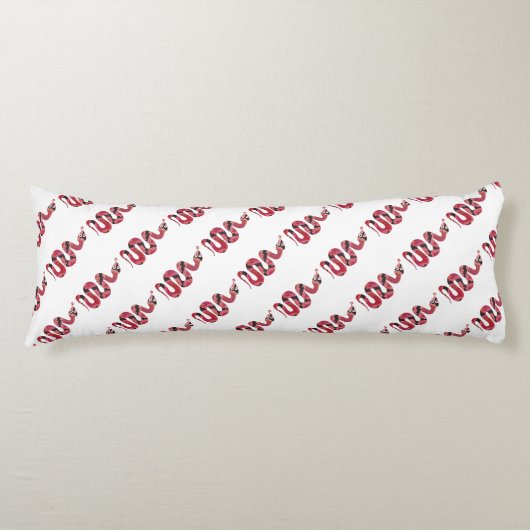 Coussins Longs Serpent noir et rouge Silhouette (Devant)