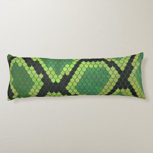 Coussins Longs Serpent noir et vert (Dos)
