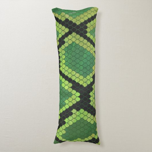 Coussins Longs Serpent noir et vert (Devant (Vertical))
